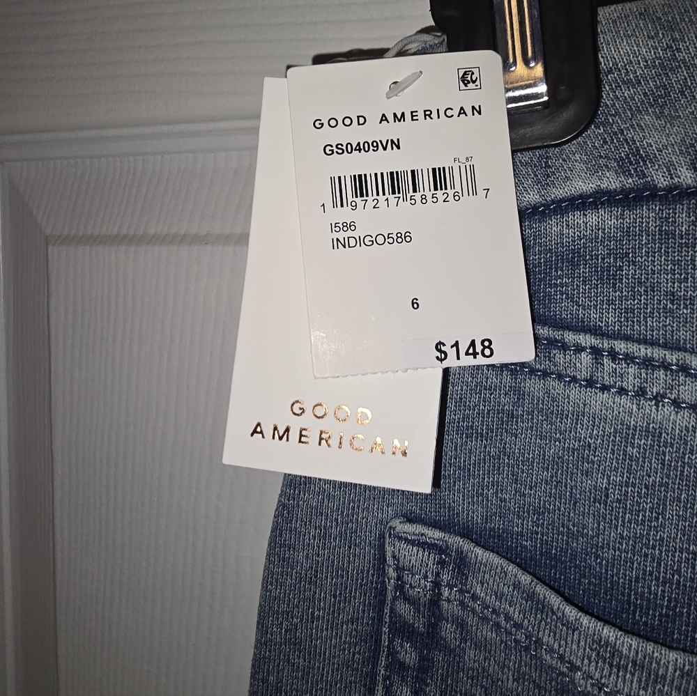 Good Americsn - Women's Blue Wide-Leg Sweatpant Jeanz (6/28) - Picture 9 of 9